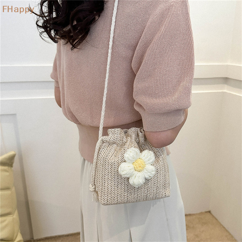 Summer New Fashion Straw Strap Mouth Women's Woven Bag Single Shoulder Bag Crossbody Bag For Travel And Amusement