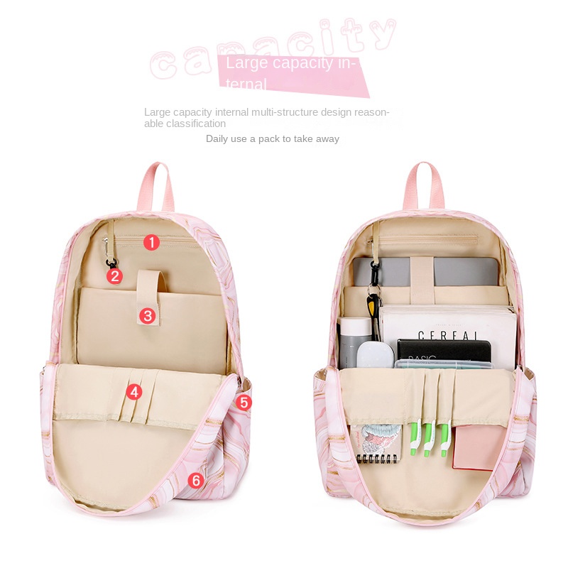 School Bags for Teenagers Girls Schoolbag Large Capacity Printing School Students Backpack Set Lunch bag Kids Cute Book Bags