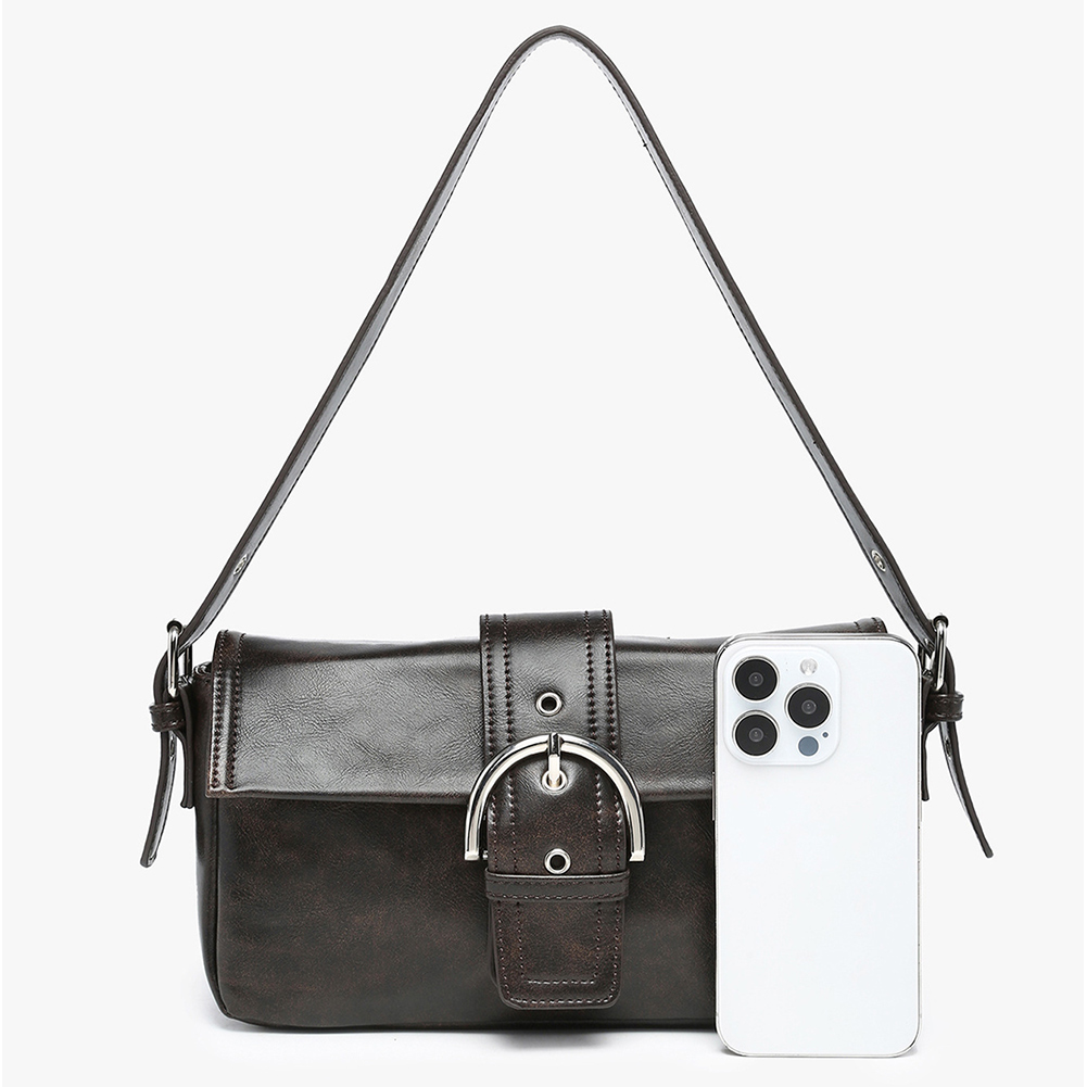 Clutch Purse for Women Adjustable Strap Hobo Bag Leather with Buckle Vintage Handbag Satchel Purse for Commuting Travel