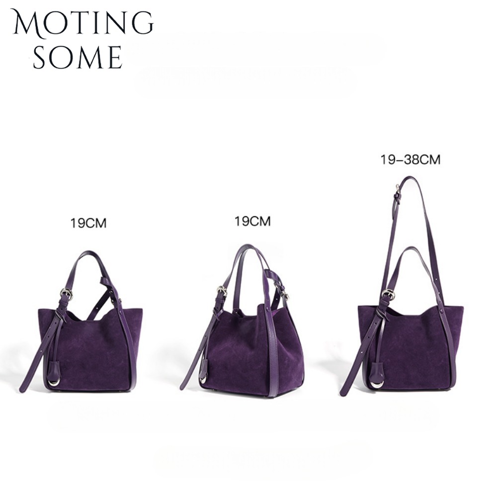 Motingsome Suede Leather Bags Women Shoulder Handbag and Purses Luxury Matte Leather Basket Bag Crossbody Mini Tote 2024 New