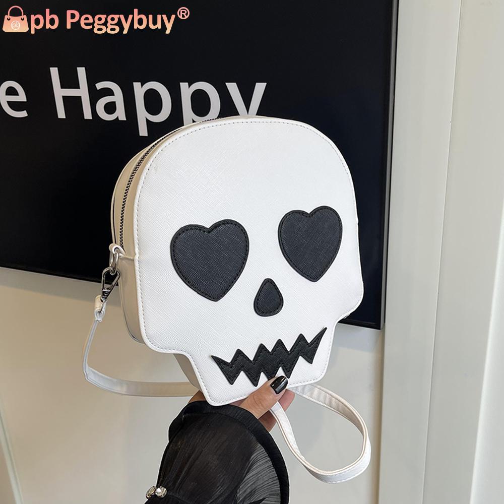 PU Skeleton Bag Creative Crossbody Wallet Novelty Shoulder Bag Skull Coin Purse Funny Messenger Bag Halloween Ghost Purse