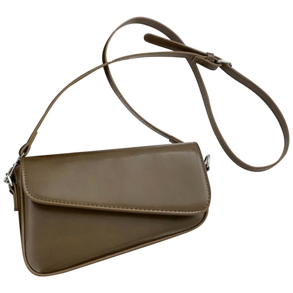 Women PU Small Square Bag Solid Color Irregular Commuting Bag All-Match Daily Satchel Bag Adjustable Strap Outdoor Travel Bag
