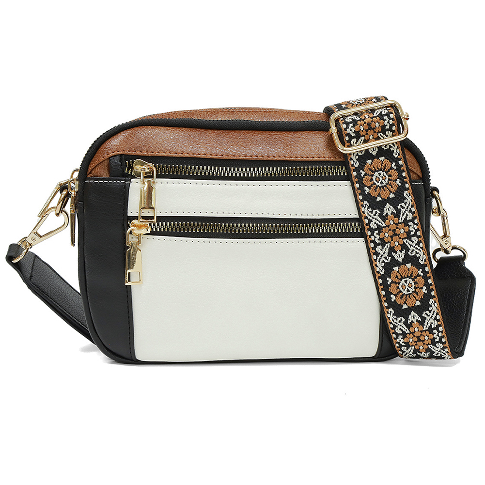 Women PU Shoulder Bag Stylish Commuting Bag Large Capacity Trendy Messenger Bag Adjustable Strap Multi-pockets Daily Sling Bag