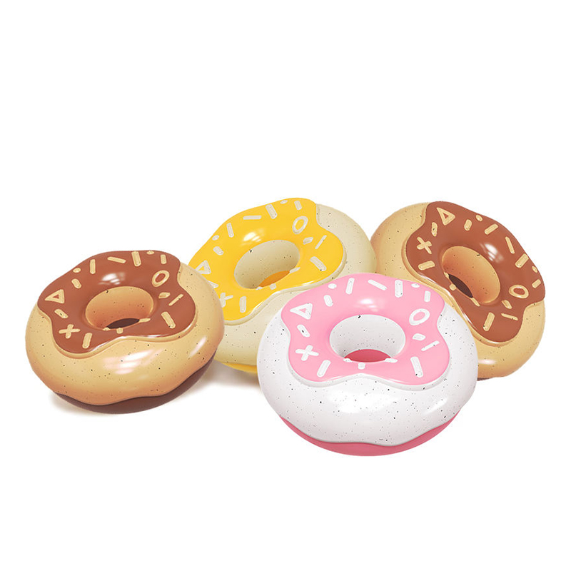 Durable Dog Squeaky Toys for Aggressive Chewers, Doughnut Shape Indestructible Chew Toys Silicone Dog Pet Chew Toy