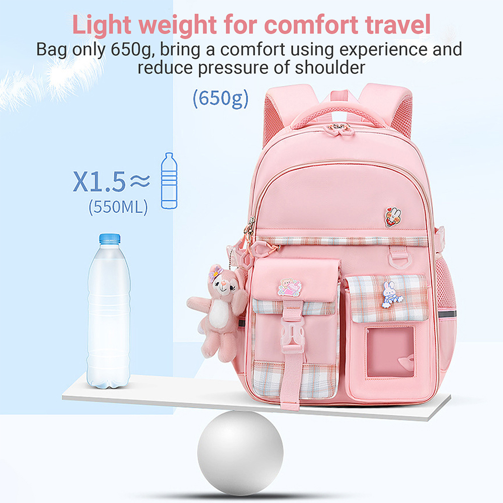 New plaid children trolley bags for elementary school students schoolbag girls trolley bags 3-6 grades girls large capacity ultr