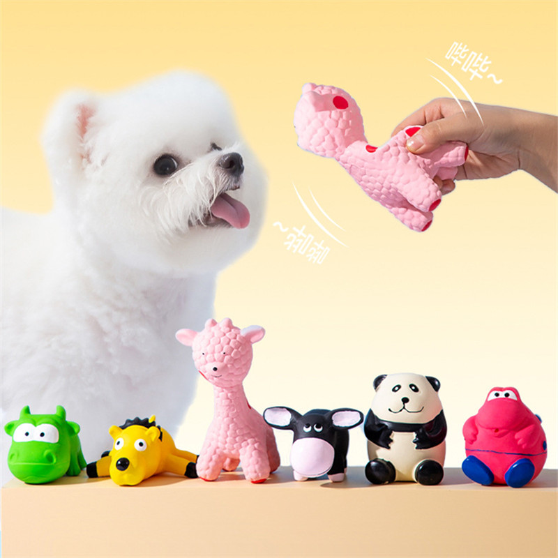 Wholesale Dog Toys Cartoon Latex Dog Squeaky Toys Bite Resistant Clean Teeth Interaction Chew Toy for Dogs