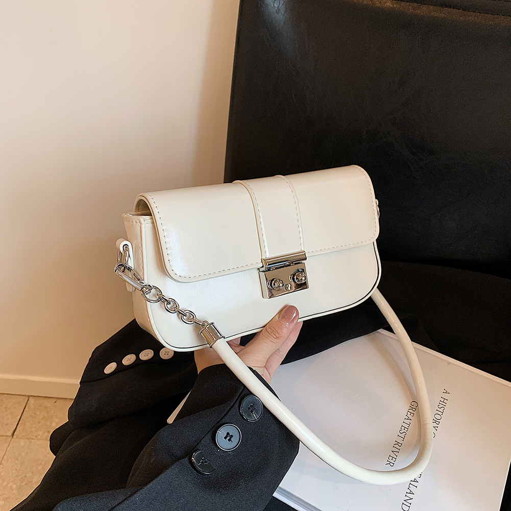 Women Shiny Shoulder Bag PU Leather Fashion Tote Handbag Adjustable Strap Casual Top Handle Bag Ladies Commute Bag