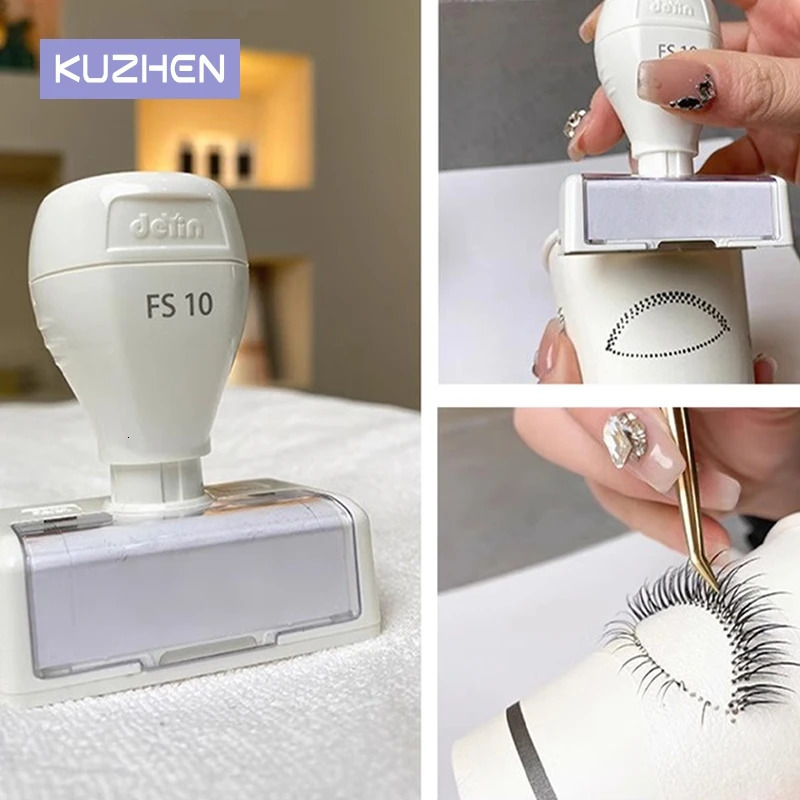 Eyelash Practice Extension Tool with Stamps to Assist Women in Plastic Makeup Stamps 241107