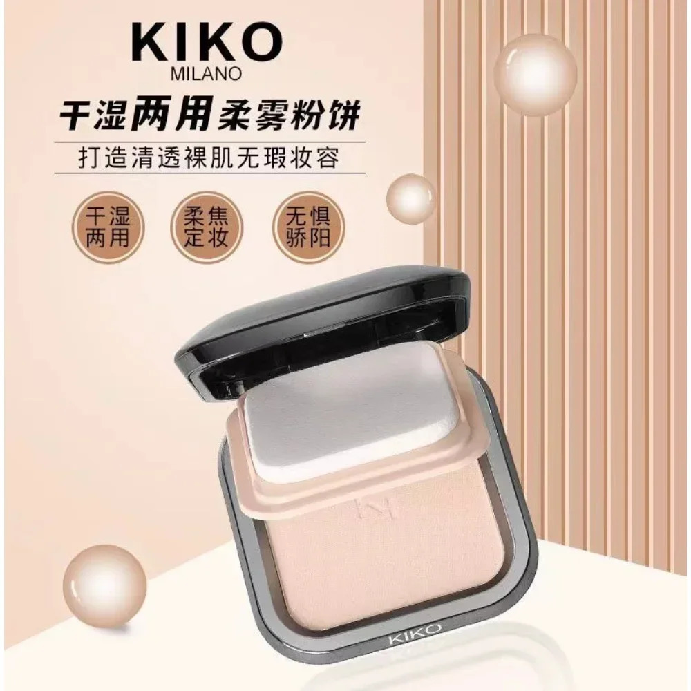 Italian kik Pressed powder used for dry or wet dual oil control durable waterproof concealer makeup 241107
