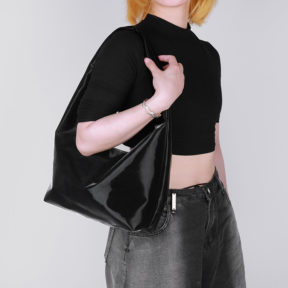 PU Leather Shoulder Bag Solid Color Trendy Crossbody Bag Large Capacity Everyday Purse Hobo Bag for Women