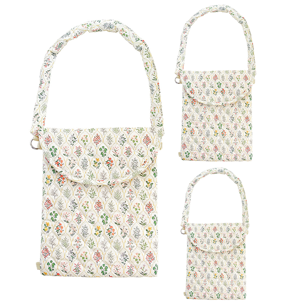 For IPad Quilted Case Laptop Carrying Case Shockproof Padded Laptop Case 11/13/15inch Tablet Sleeve Case Floral for Women Girls