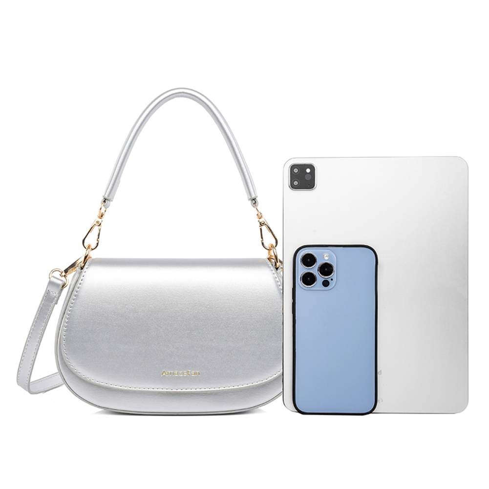Women PU Stylish Armpit Bag Adjustable Strap Trendy Shoulder Handbag Solid Color Stylish Crossbody Bag Simple Satchel Purse
