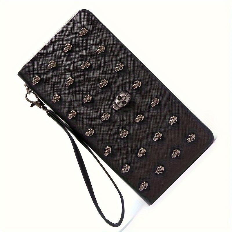 Fashion Metal Skull Women's Wallet Large Capacity Mobile Phone Bag Designer Card Bag