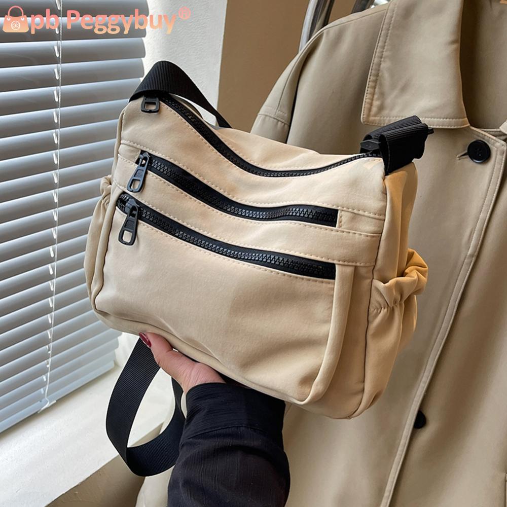 Shoulder Bag for Women Multiple Pockets Satchel Purse Nylon Adjustable Strap Messenger Bag Travel Commuting Bag