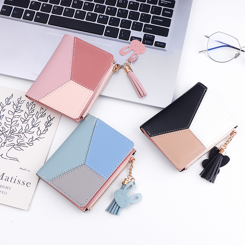 1Pc Short Tassel Wallet Women Fashion Zipper Purse Mini Coin Purse Female Money Pocket Small Card Holder Bag Girl Clutch Bag