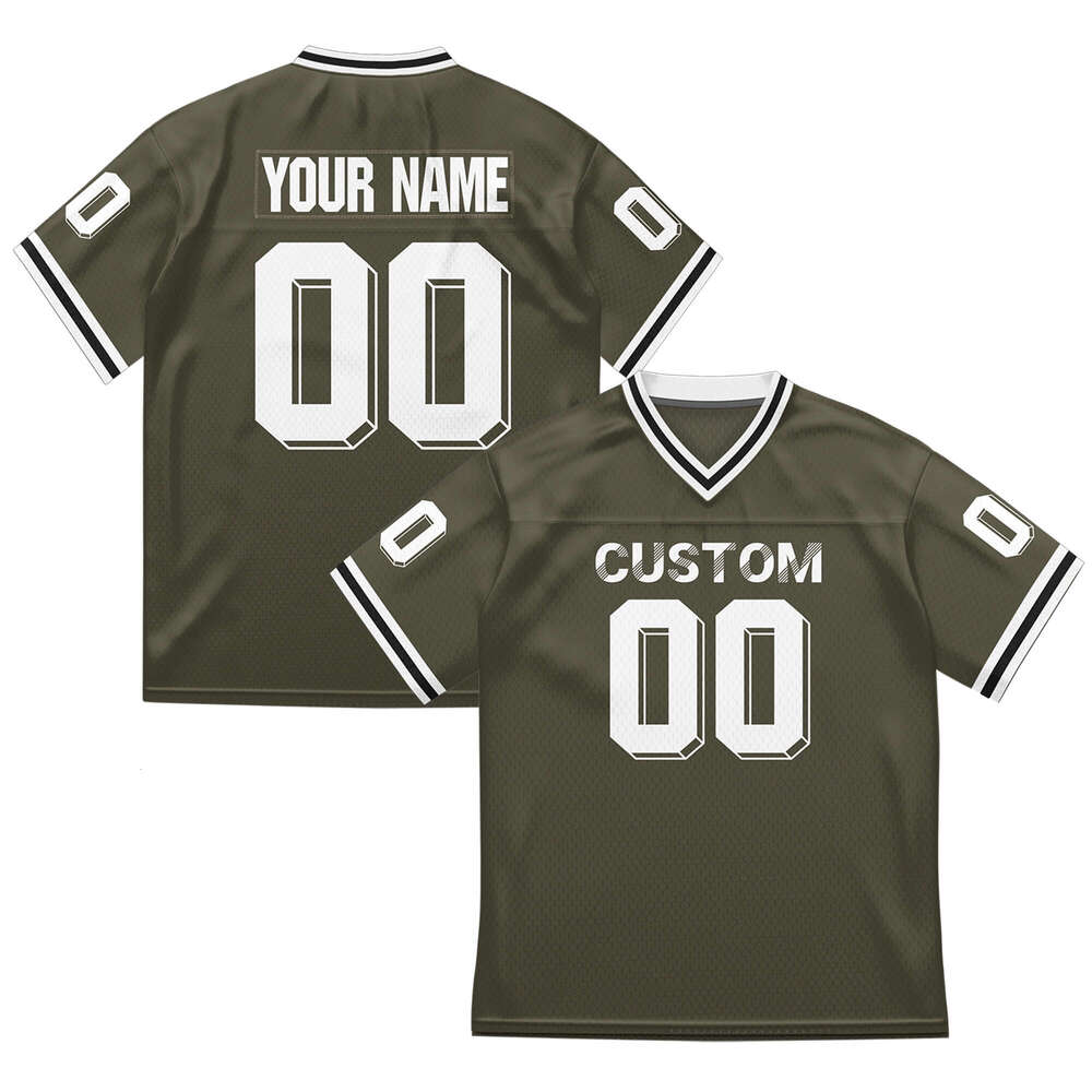 2025 Personalized Jersey Printed Letter Number Football Tee Shirt Athletic Uniform Big Size