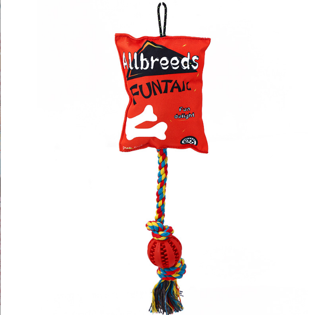 Factory Direct Sell Pet Toy New Design Potato Chips Dog Chew Toy Dog Teeth Cleaning Pet Cotton Rope Toy With Hot Selling