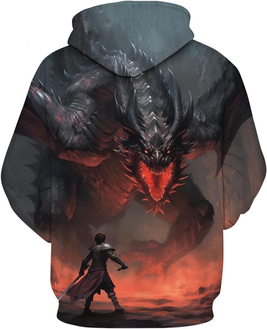 Hoodie for Mens Womens Mens Animal Shirt Retro Dragon 3D Printing Graphic Hoodie Hoodies Hooded Sweatshirts Graphic Fashionable and cool dragon patter