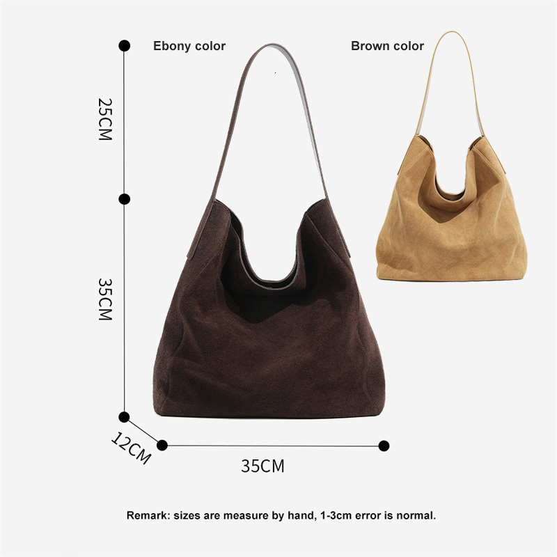New Women Frosted Leather Tote Female Underarm Bucket Handbag Lady Large Capacity Suede Hobo Shoulder Bag designer bag Hasp Style Suede Material BagVo