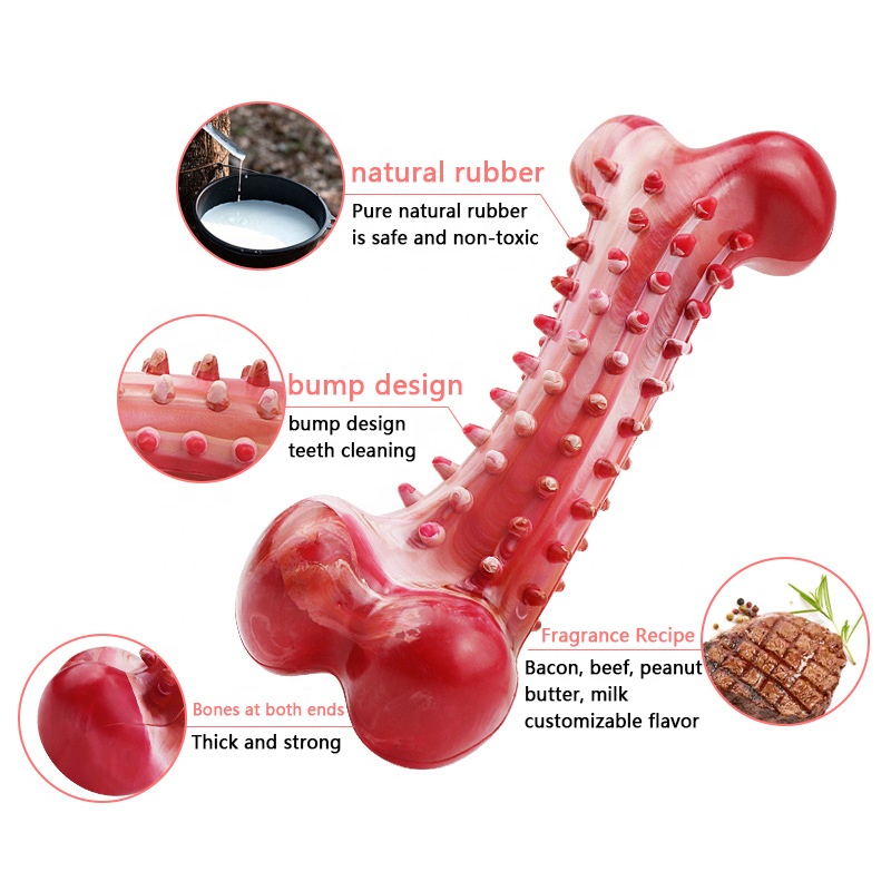 drop shipping natural rubber pet dog toy interactive dog outdoor toy cleaning teeth dog chew bone toy