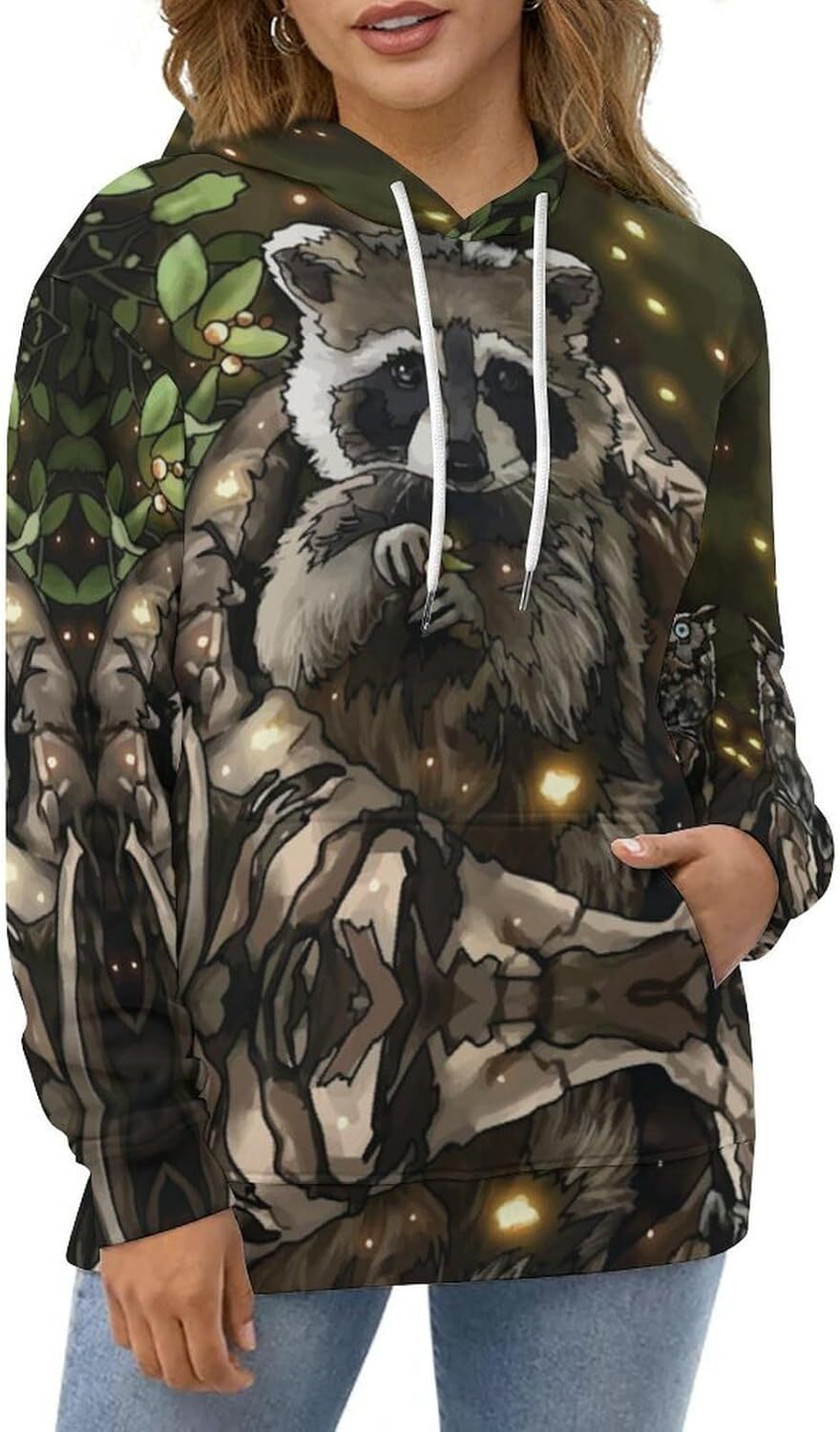 Hoodie for Mens Womens Brown Bear in Forests Hoodies for Men 3D Print Pullover Hooded Drawstring Loose Sweatshirt with Big Pockets Graphic Fashion Rac