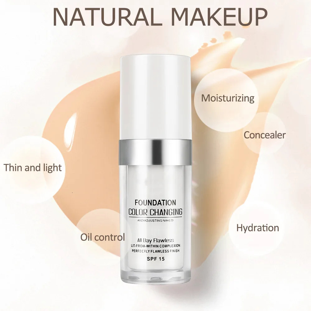 30ml Makeup concealer Liquid Base Temperature Change Natural Compound Long lasting Bright Base 241107