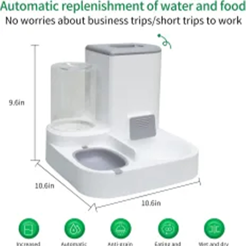 All-In-One Automatic Animal Feeding System - Food Dispenser and Self-Filling Water Container