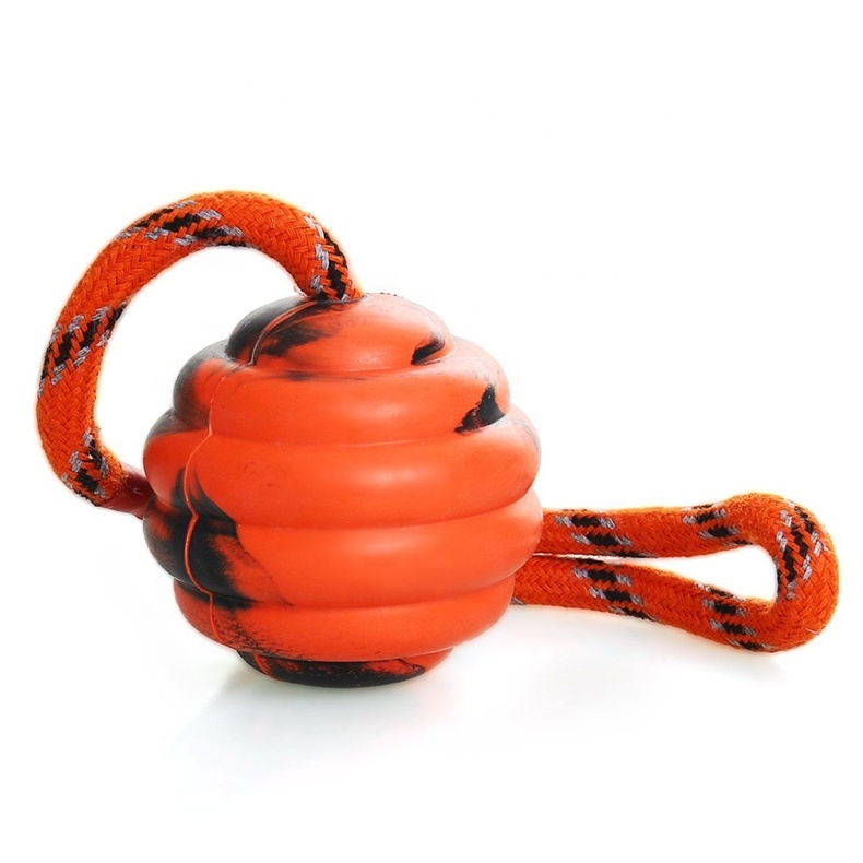 Rubber Dog Exercise and Training Ball Toy Pet Toothbrush Toy Dog Chew Ball Toy with Rope