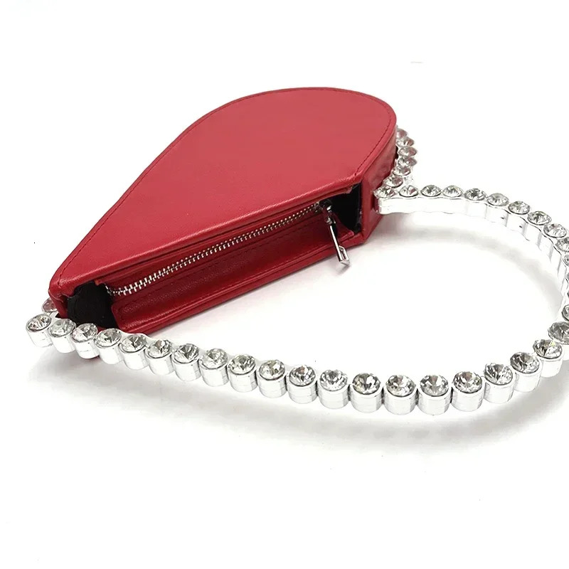 Dia Red Evening Clutch Women's Designer Chic Rhieblack Wallet Wedding Party Sac A Main Heart Handbag For Woman