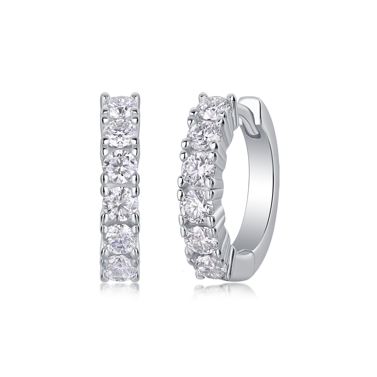 In Stock Sier High Quality 2.5mm Moissanite Dia Hoop Hie Earrings Fine Pure S Sterg Women Jewelry
