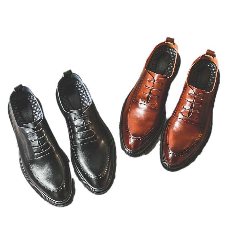 Men Dress Shoes Mens Shoes Spring New Low Leather Pointed Mens Business Shoes Mens British Leather Shoes 241009
