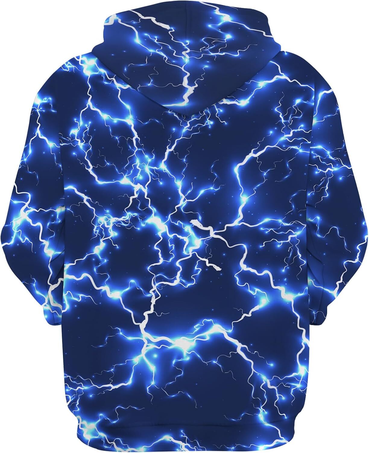 Hoodie for Mens Womens Unisex New Mens Novelty Hoodies Cool Lightning Graphic Hoody Pullover Hooded Sweatshirts Graphic Trendy blue lightning pattern