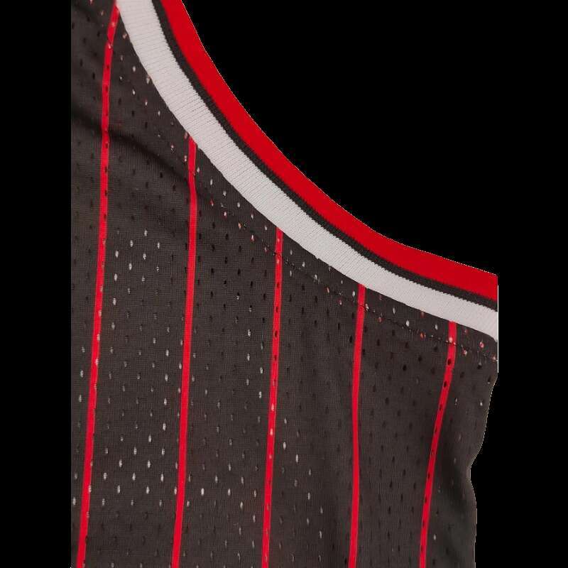 2025 Custom Name&Number Men's Basketball Jersey Embroiedred Sportswear Sleeveless Breathable Black Red Stripe Mesh Vest Chicago