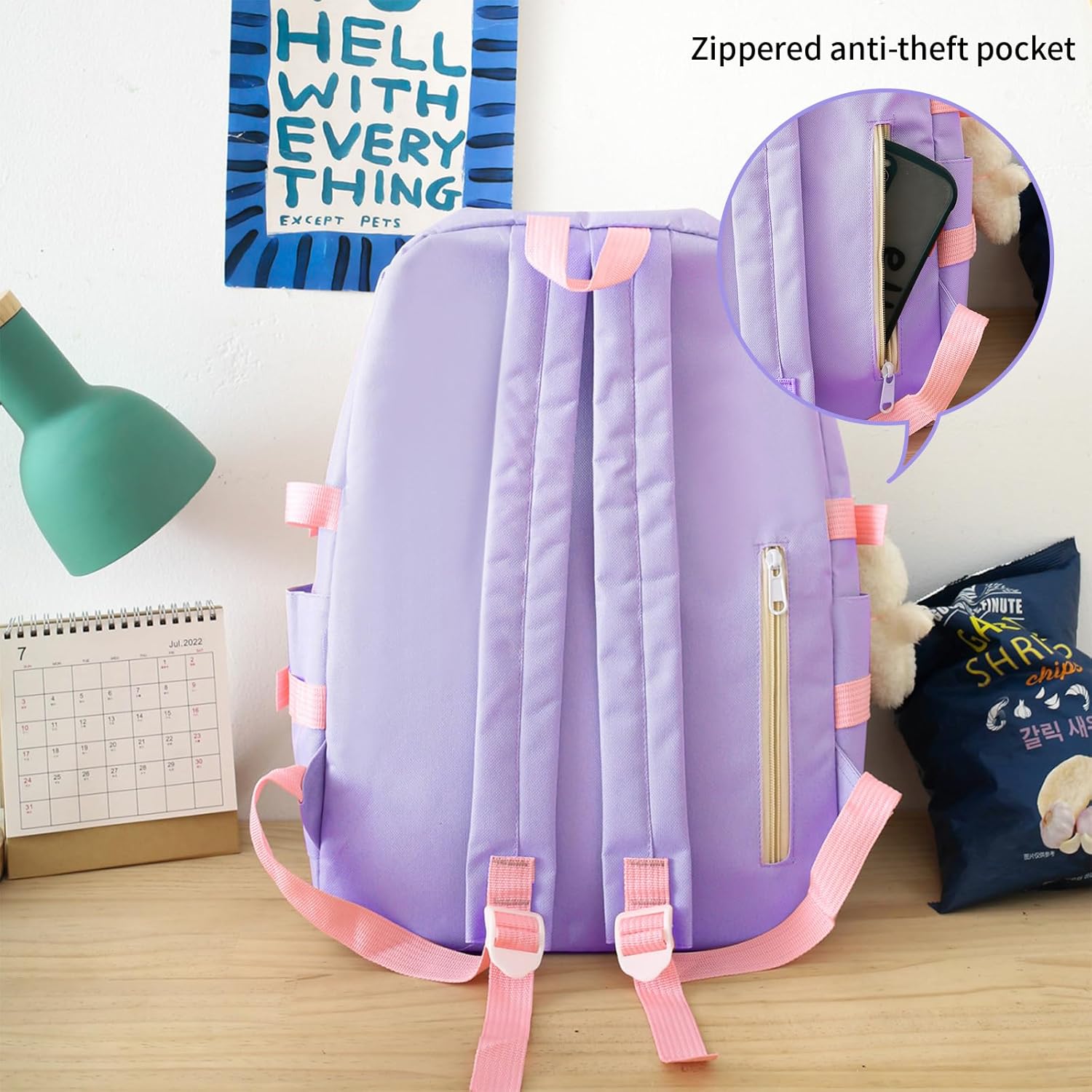 School Bag Set 5 Pieces School Bag Girls Backpack School Teenager for Girls School Bag Set with Shopping Bag Pencil Case