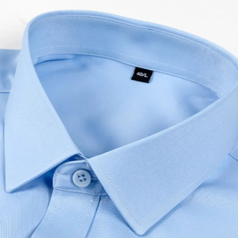 Mens dress long sleeved workwear thin iron free breathable high-quality business casual slim fit 241108