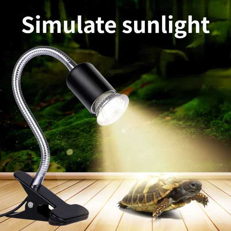 50W Halogen Bulb Included Reptile Heat Lamp Adjustable Gooseneck Aquarium Tank Heating Lamps for Tortoise Lizard Snake TerrariumLX241107