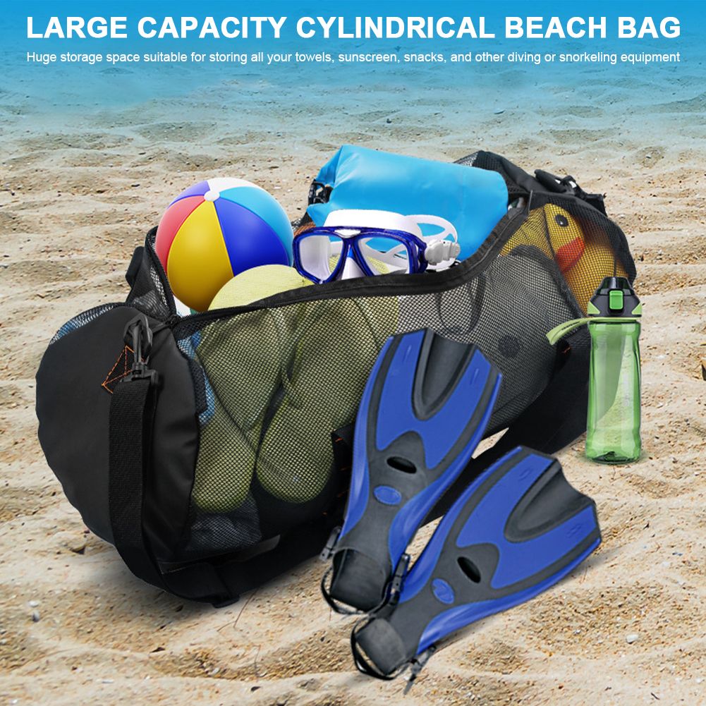 Diving Mesh Bag Nylon Beach Swimming Organizing Pouches Diving Fin Bag Zipper for Scuba Swimming Surfing Snorkeling Equipment