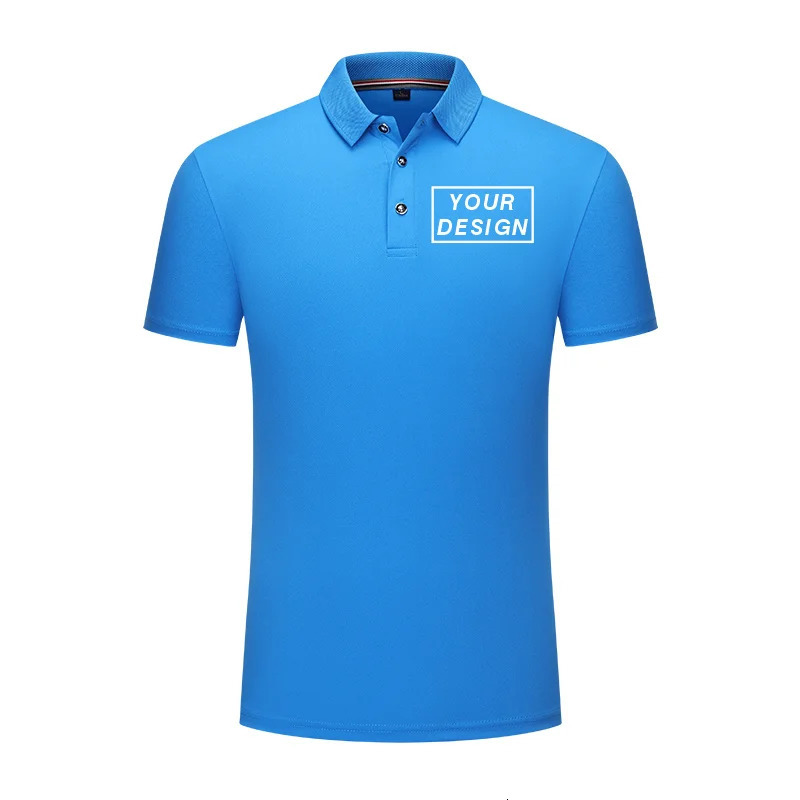 Mens Business Casual Polo Shirt Black Plain Blank Short Sleeve Shirts Custom Printing Embroidery Sports Golf T Shirt For 240319