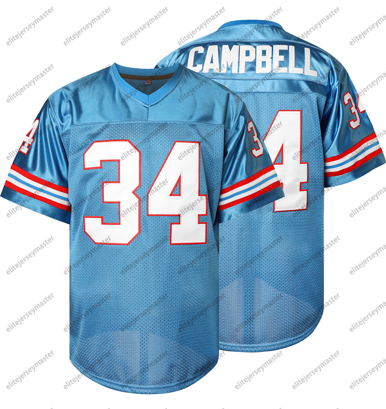 Vintage Style 1 Moon 34 Campbell Football Jerseys Double Stitched Personalized Name Number