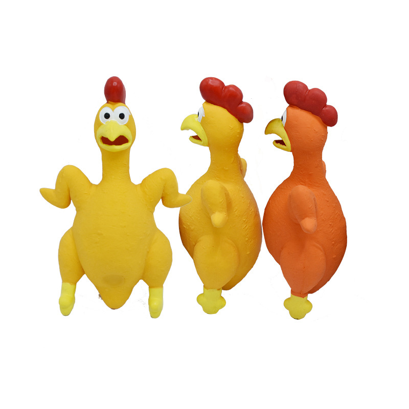 Cute Latex Chicken Shape Pet Squeak Toys Dog Cat Puppy Chew Sound Toys Simulation Screaming Chicken Creative Dog Accessories