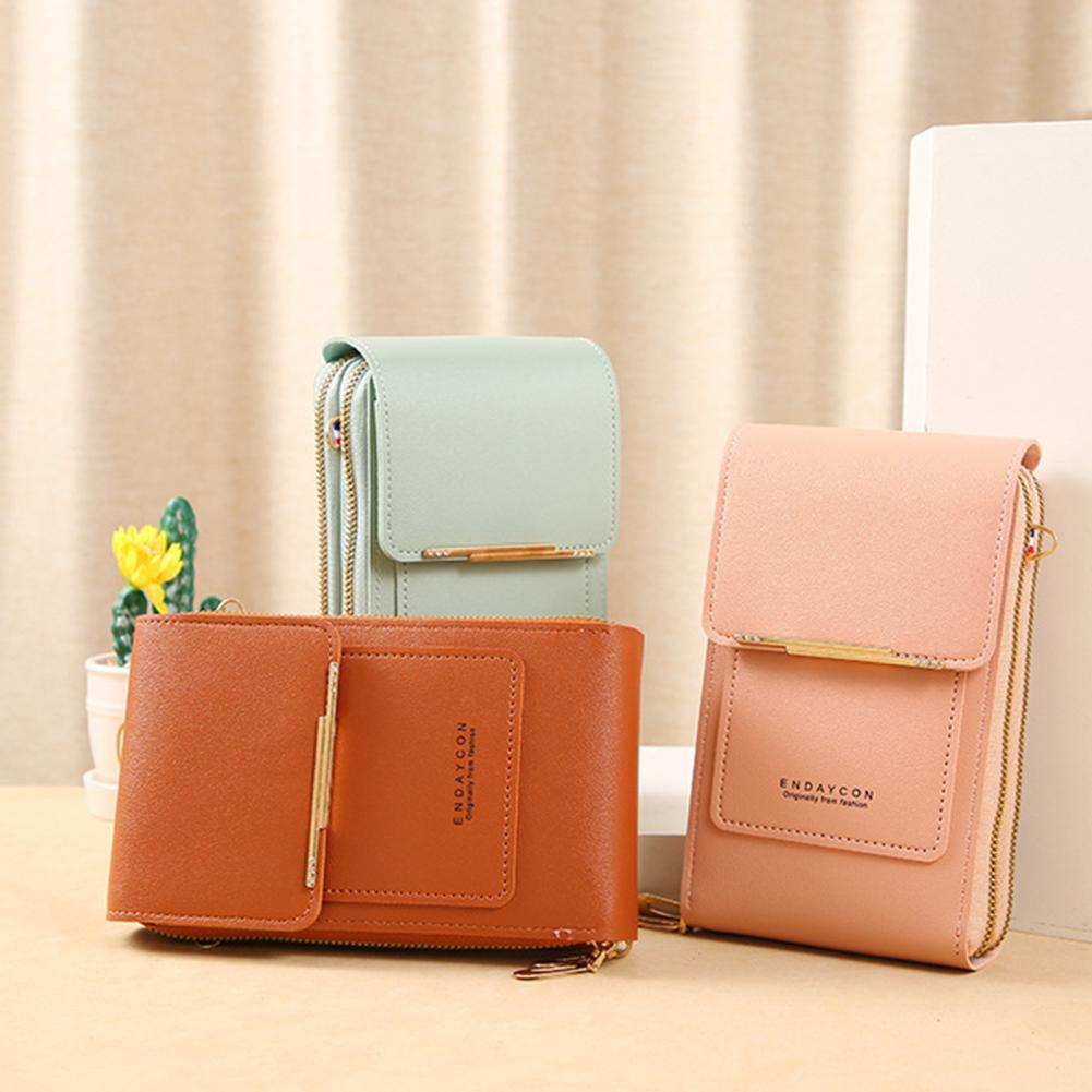 Women's Handbag Touch Screen Cell Phone Purse Shoulder Bag Female Cheap Small Wallet Soft Leather Crossbody Wallet Daily Use