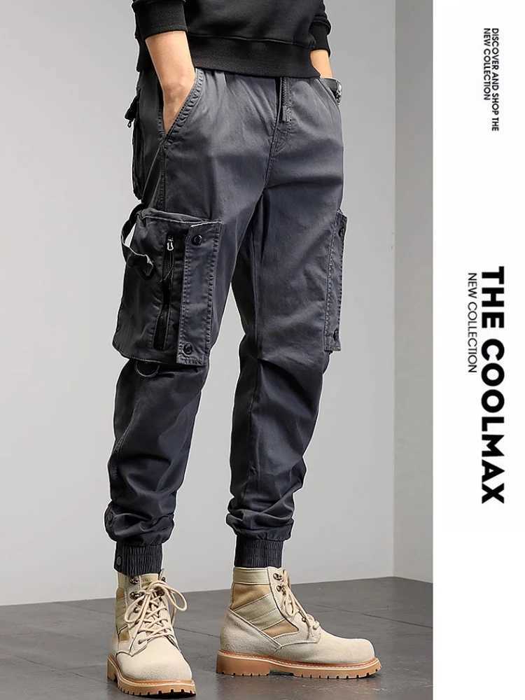 Nine points of the mens trend pants brand loose-fitting riffraff 2024 military style casual leggings pants LX241107