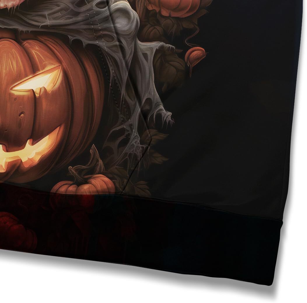 Hoodie for Mens Womens Vintage 3D Halloween Skull Pumpkin Hoodie Mens Skeleton Castle Graphic Hooded Sweatshirts Pullover, Black Graphic