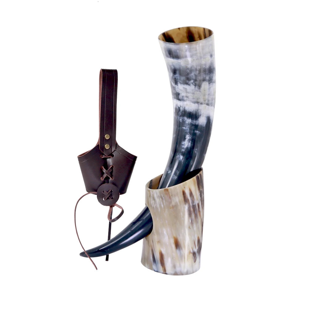 Handicrafts Viking Drinking Horns Beer Glasses Tartar Jars Bull Horn Bickel Containers Viking Drinking Cups 241107