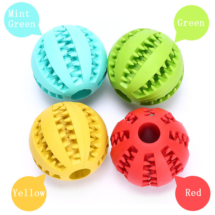 Wholesale sports balls food therapy feeders pet teeth cleaning toys dog chewing toys soft rubber balls