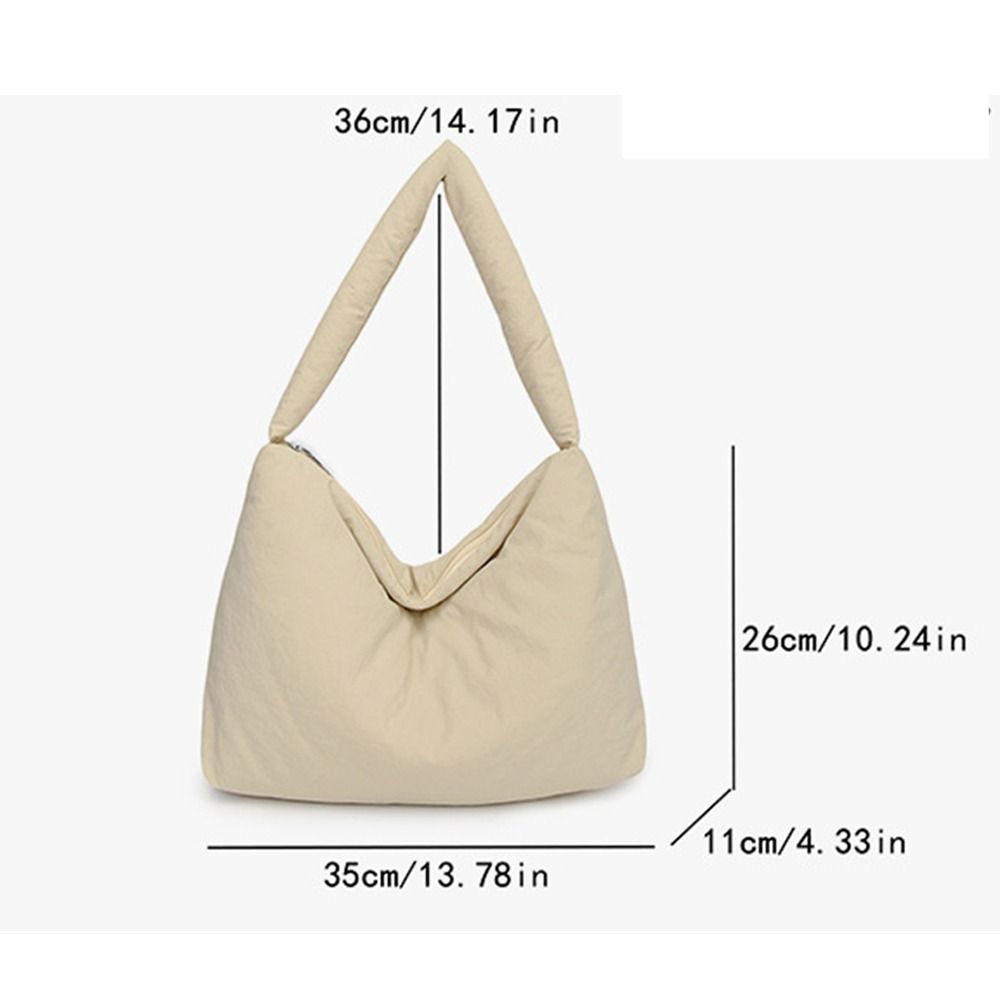 Solid Color Shoulder Messenger Bags Large Capacity Down Cotton Padded Quilted Totes Lightweight Underarm Bags for Women Girls