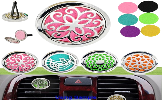 Car Perfume Diffuser Air Condiitoning Vent Clip Freshener Aromatherapy Essential Oil Diffuser with 5PCS Felt Pads
