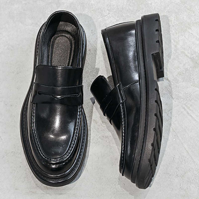 Men Dress Shoes Spring Autumn Casual Mens Shoes New Bean Shoes Mens One Step Leather Shoes Le Fu Shoes Trendy 241009