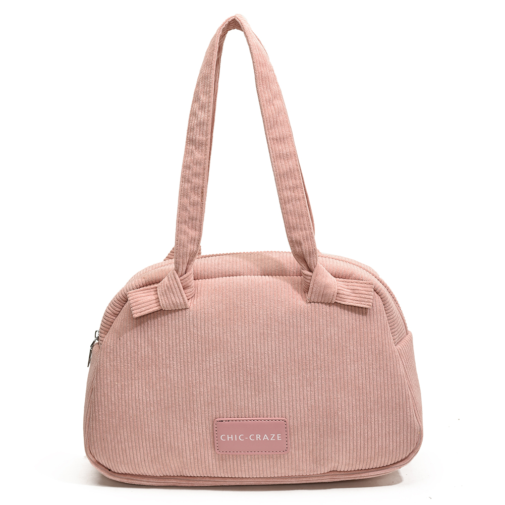 Women Corduroy Handbag Zipper Shoulder Bag With Interior Pocket Clutch Purse Underarm Bag for Work Travel