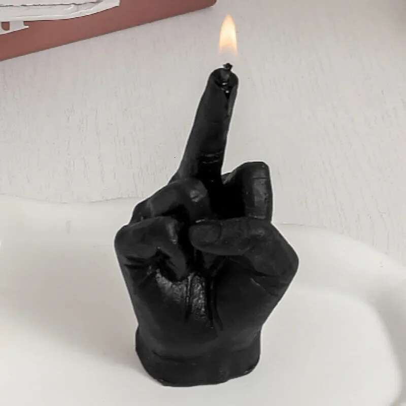 Ornaments Birthday Creative Middle Finger Shaped Gesture Scented Candles Niche Funny Quirky Gifts Home Decoration